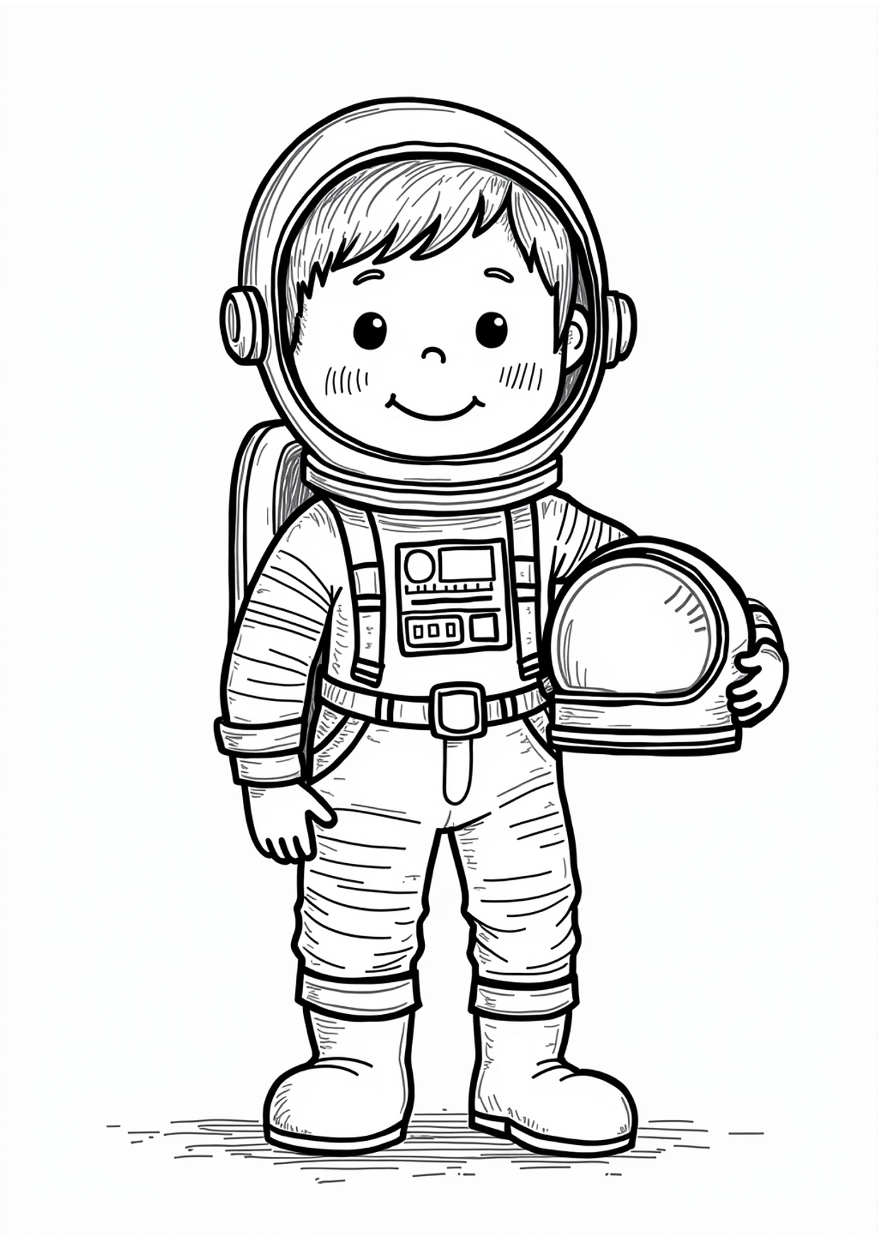 Ausmalbild Ausmalbild Astronautin im Raumanzug, kostenlos zum Ausdrucken