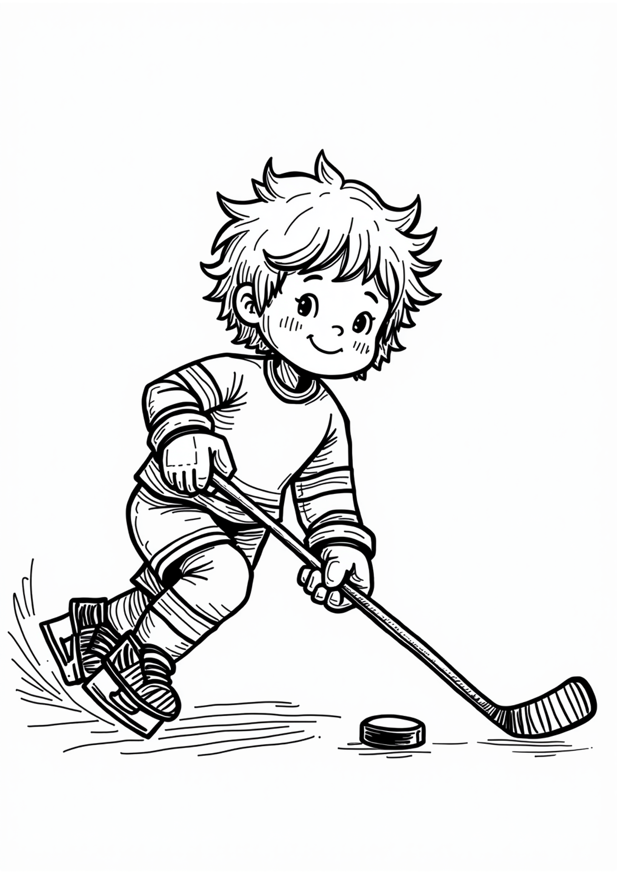 Ausmalbild Ausmalbild Eishockeyspieler mit Puck, kostenlos zum Ausdrucken