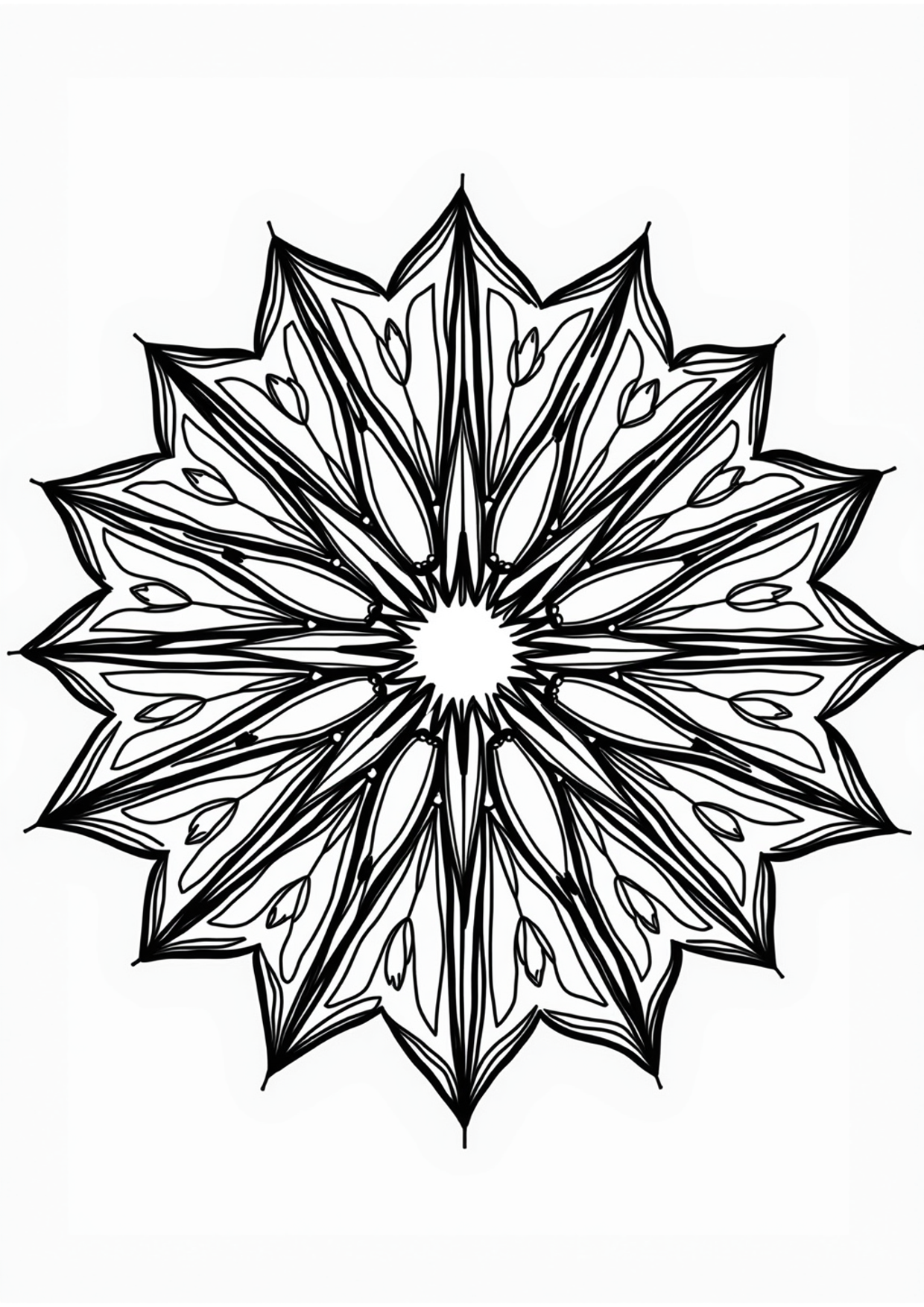 Ausmalbild Ausmalbild Geometrisches Sternmandala, kostenlos zum Ausdrucken