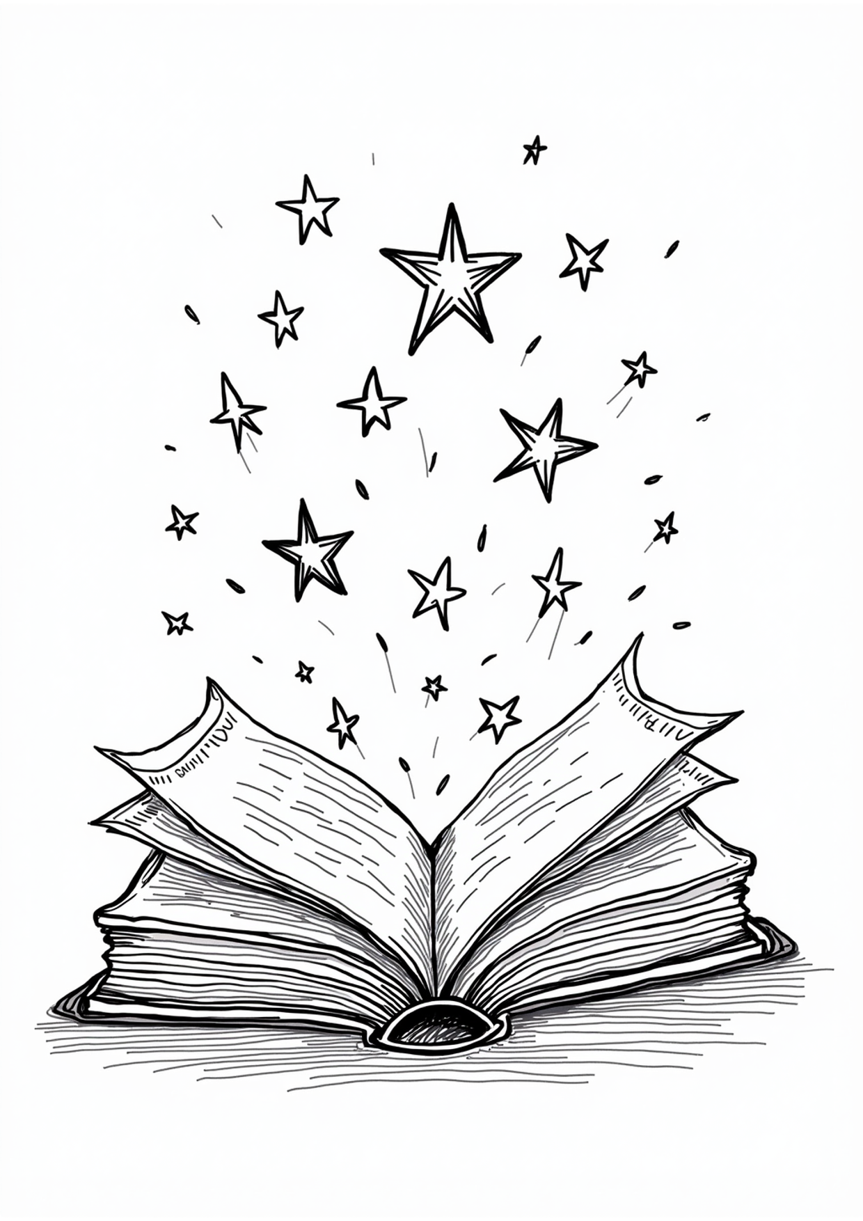Ausmalbild Ausmalbild Magisches Buch, kostenlos zum Ausdrucken