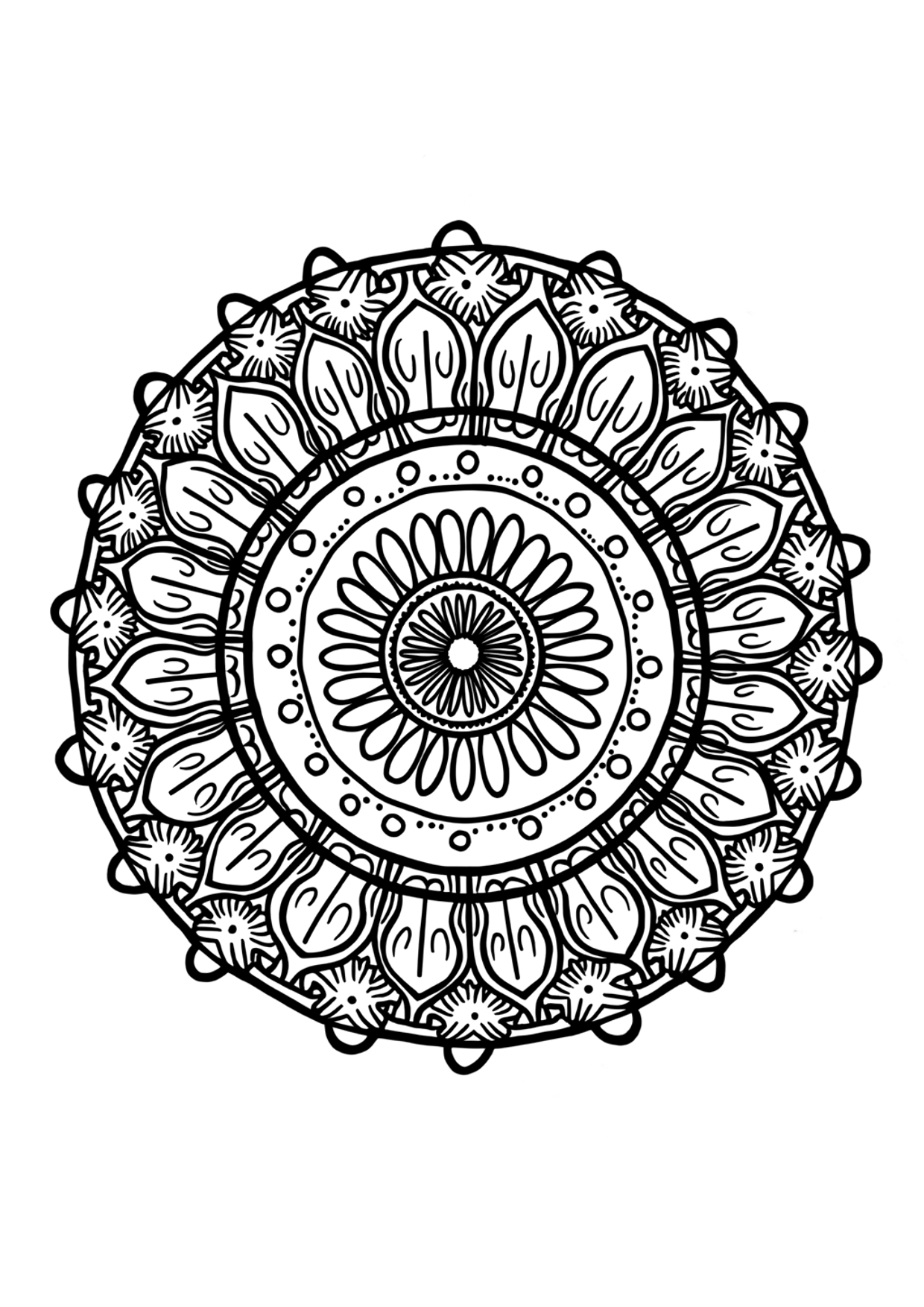 Ausmalbild Ozeanmandala, kostenlos zum Ausdrucken