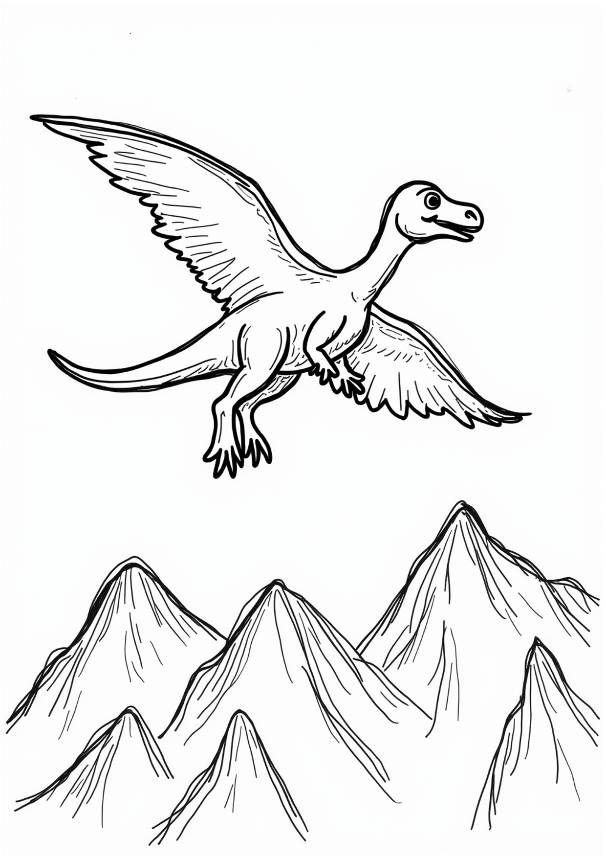 Ausmalbild Ausmalbild Pteranodon im Flug, kostenlos zum Ausdrucken