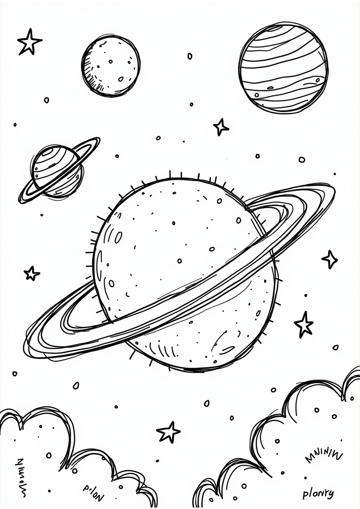 Ausmalbild Ausmalbild Sonnensystem mit Planeten, kostenlos zum Ausdrucken