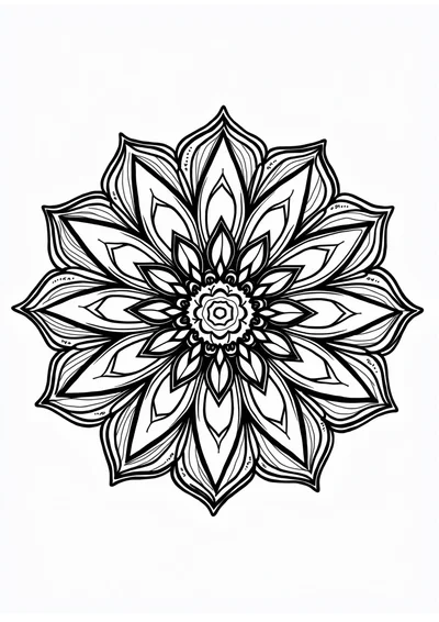 Blumenmandala, Ausmalbild zum kostenlosen Ausdrucken