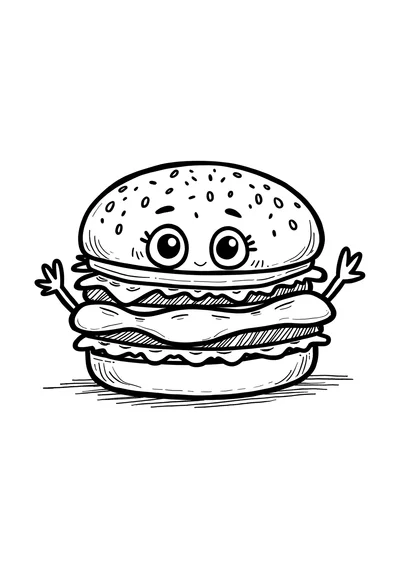 Burgercharakter auf Abenteuern, Ausmalbild zum kostenlosen Ausdrucken