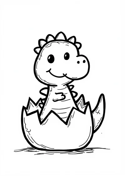 Ausmalbild Dinoschlüpfling, Ausmalbild zum kostenlosen Ausdrucken