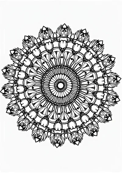 Drachenmandala, Ausmalbild zum kostenlosen Ausdrucken