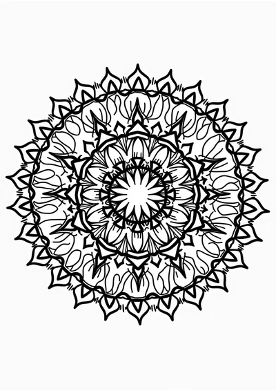 Geometrisches Mandala, Ausmalbild zum kostenlosen Ausdrucken