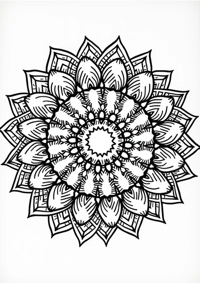 Ausmalbild Meereswellenmandala, Ausmalbild zum kostenlosen Ausdrucken