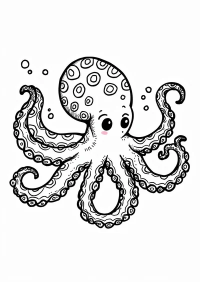 Ausmalbild Oktopus mit Mustern, Ausmalbild zum kostenlosen Ausdrucken