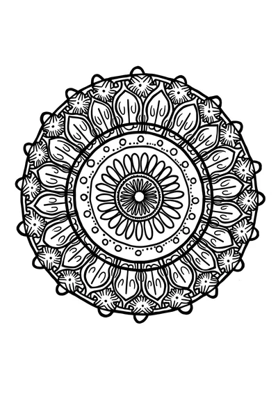 Ozeanmandala, Ausmalbild zum kostenlosen Ausdrucken