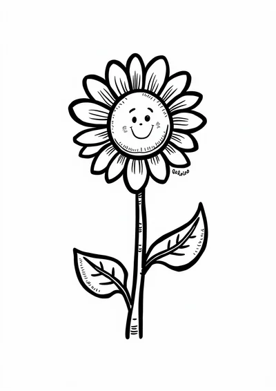 Strahlende Sonnenblume, Ausmalbild zum kostenlosen Ausdrucken