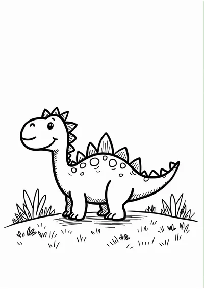 Ausmalbild Stegosaurus mit Platten, Ausmalbild zum kostenlosen Ausdrucken