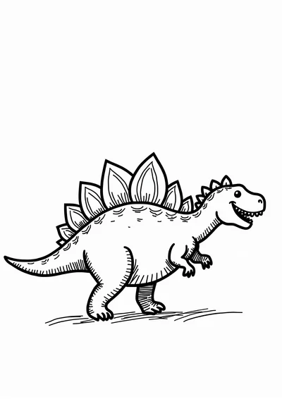 Ausmalbild Stegosaurus im Profil, Ausmalbild zum kostenlosen Ausdrucken