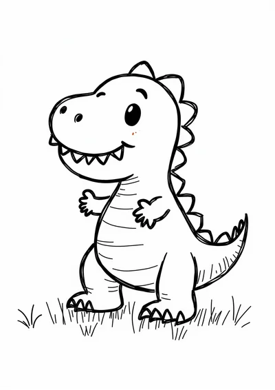 Süßer T-Rex, Ausmalbild zum kostenlosen Ausdrucken