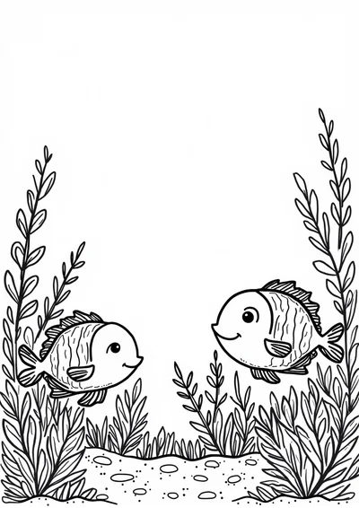 Unterwasserwelt, Ausmalbild zum kostenlosen Ausdrucken