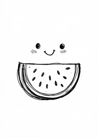 Ausmalbild Wassermelone, Ausmalbild zum kostenlosen Ausdrucken