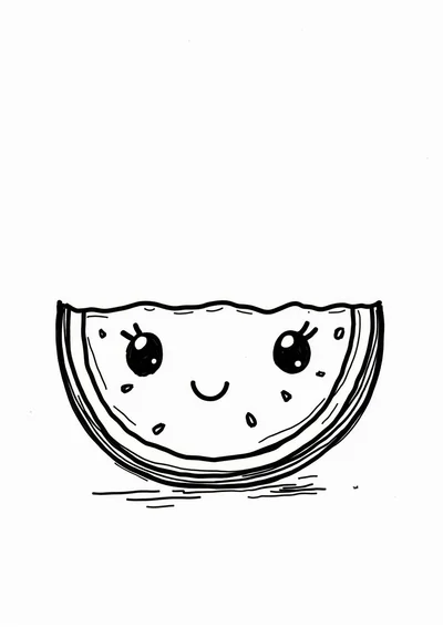 Ausmalbild Wassermelonenstück, Ausmalbild zum kostenlosen Ausdrucken